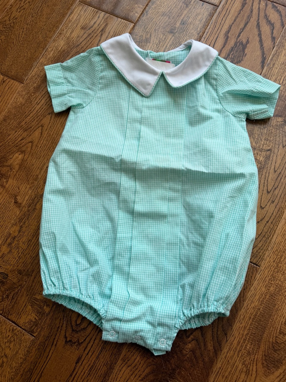 Shrimp and Grits Kids Bubble Size 2T green white gingham perfect condition